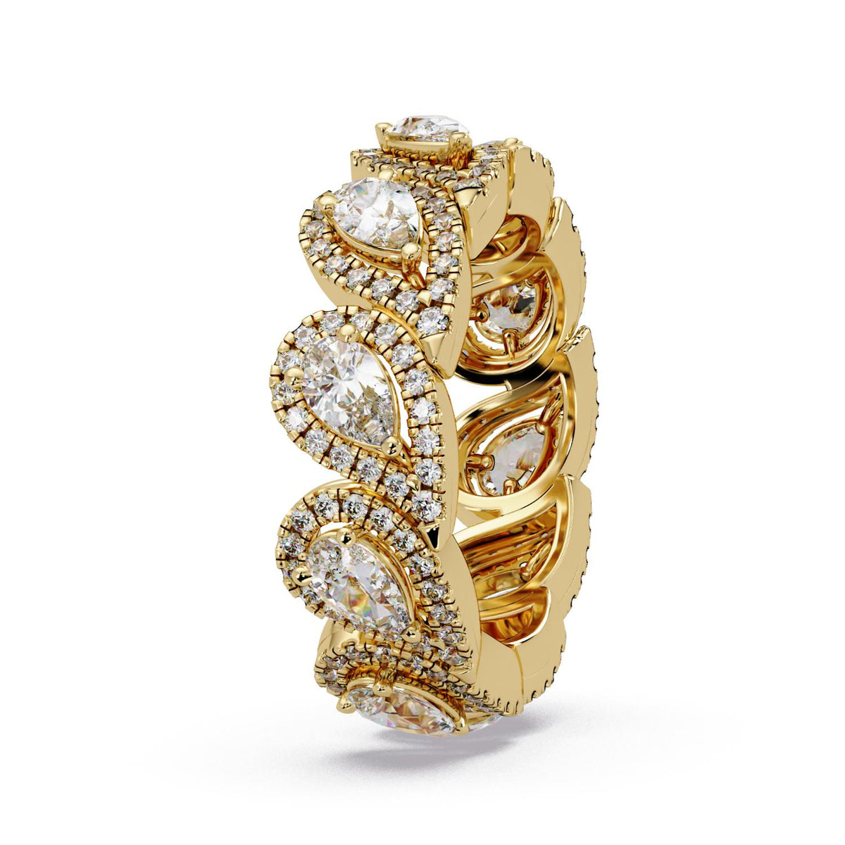 2.37 Ct Pear & Round Lab-Grown Diamond Multi-Stone Ring - 925 Sterling Silver