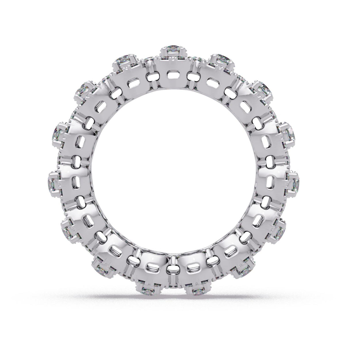2.20 Ct Round Lab-Grown Diamond Halo Eternity Ring - 925 Sterling Silver