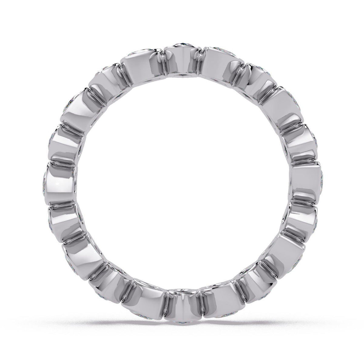 2.00 Ct Marquise Lab-Grown Diamond Bezel Eternity Ring - 925 Sterling Silver
