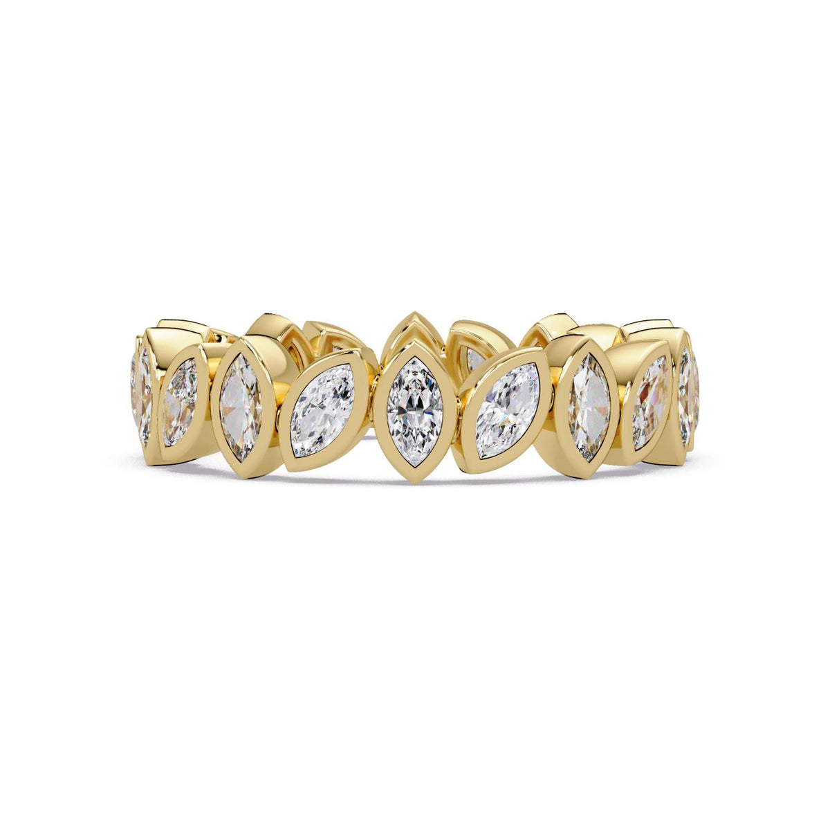 2.00 Ct Marquise Lab-Grown Diamond Bezel Eternity Ring - 925 Sterling Silver
