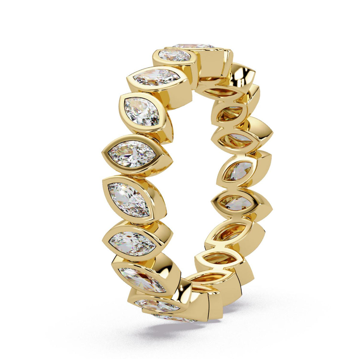 2.00 Ct Marquise Lab-Grown Diamond Bezel Eternity Ring - 925 Sterling Silver