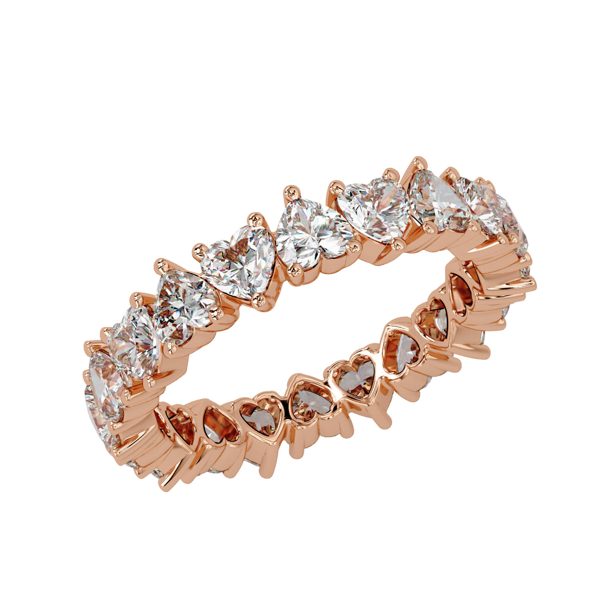3.10 Ct Heart Lab-Grown Diamond Eternity Ring - 925 Sterling Silver