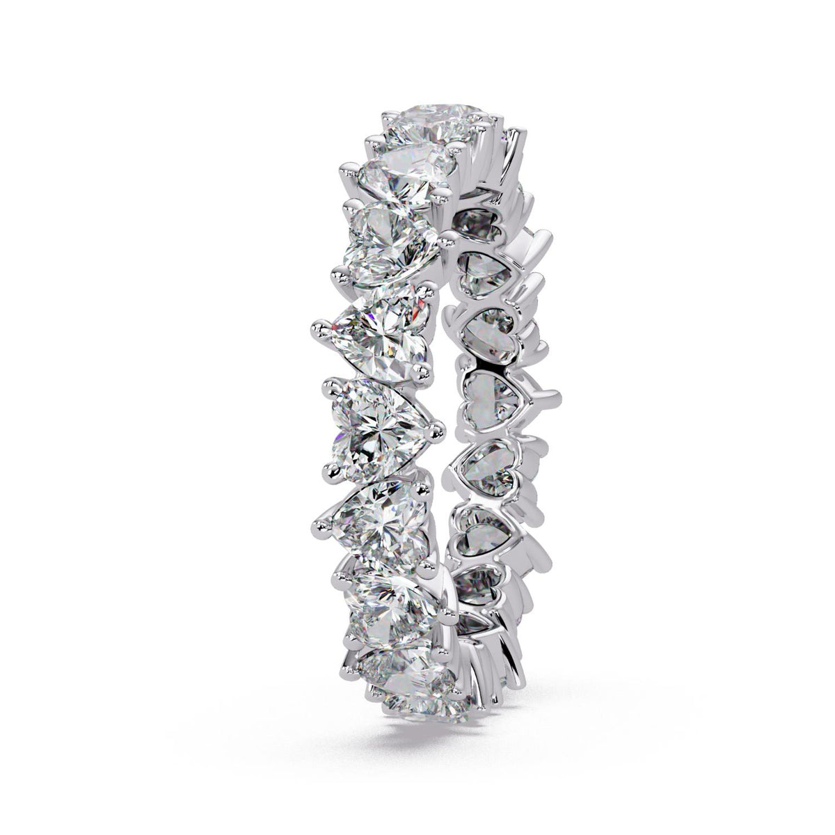 3.10 Ct Heart Lab-Grown Diamond Eternity Ring - 925 Sterling Silver