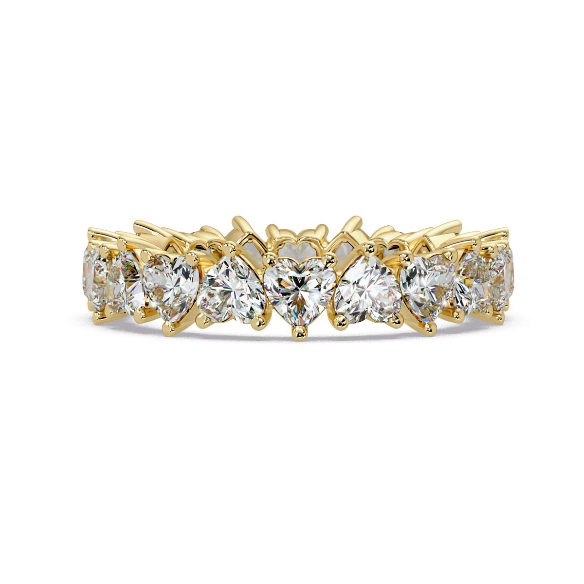 3.10 Ct Heart Lab-Grown Diamond Eternity Ring - 925 Sterling Silver