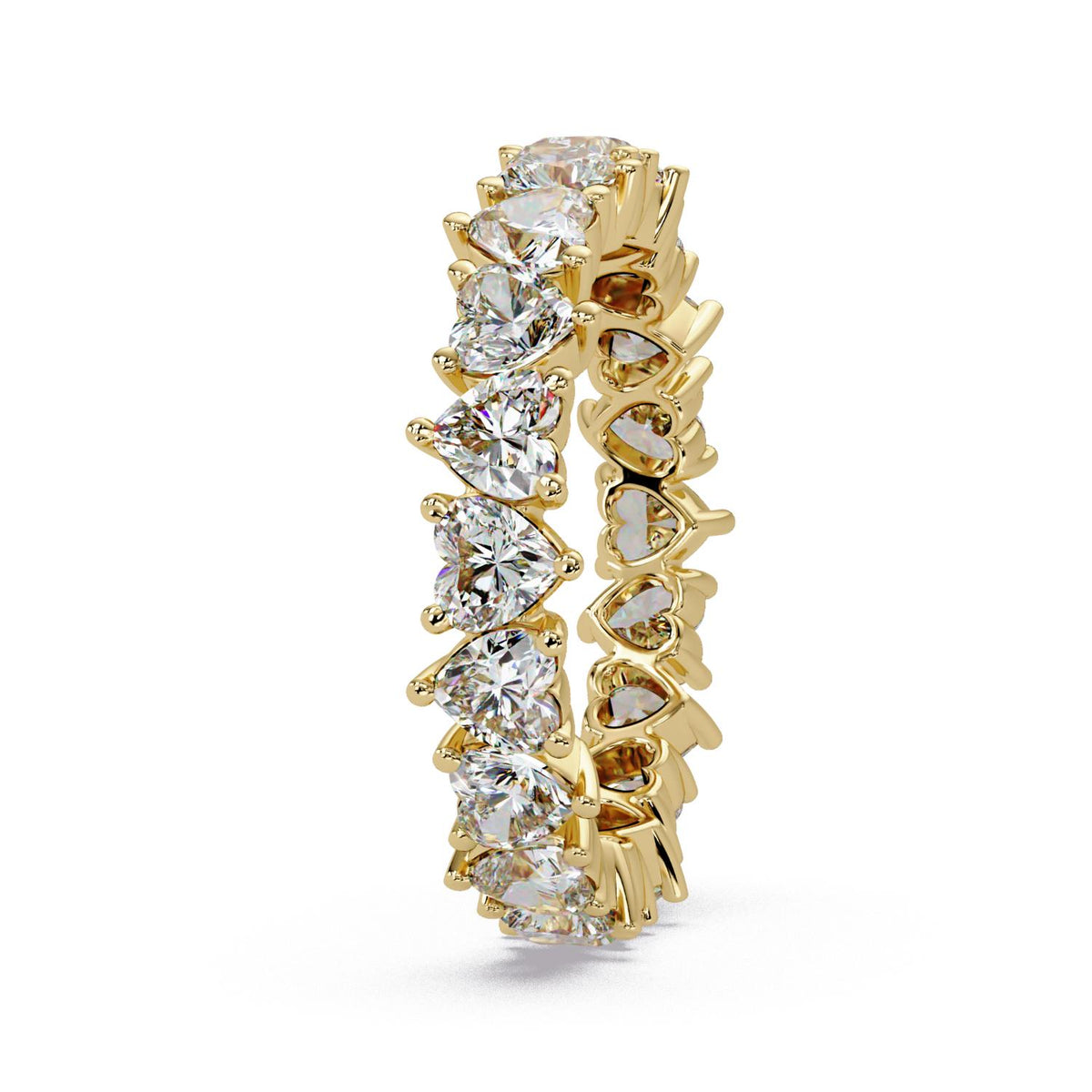 3.10 Ct Heart Lab-Grown Diamond Eternity Ring - 925 Sterling Silver