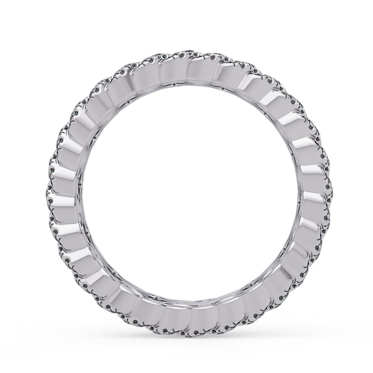 0.85 Ct Round Lab-Grown Diamond Multi-Row Eternity Band Ring - 925 Sterling Silver