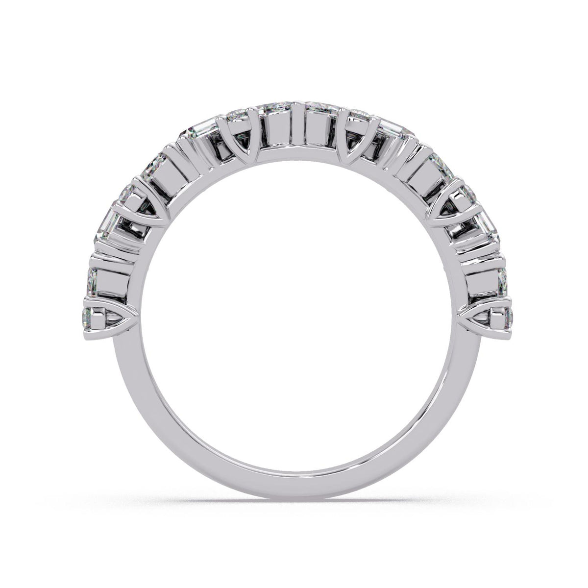 0.70 Ct Marquise, Baguette & Round Lab-Grown Diamond Band Ring - 925 Sterling Silver