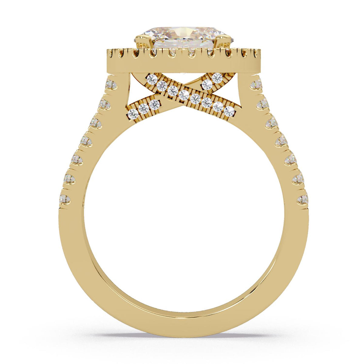 1.85 Ct Oval Lab-Grown Diamond Halo Engagement Ring - 925 Sterling Silver