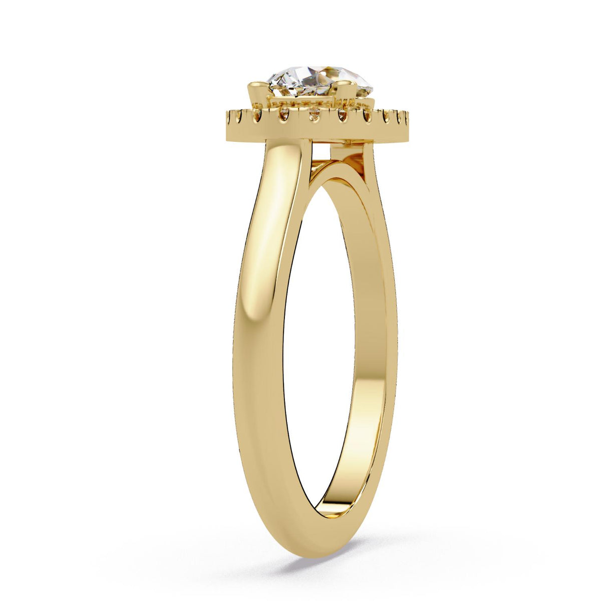 1.10 Ct Pear Lab-Grown Diamond East-West Halo Engagement Ring - 925 Sterling Silver