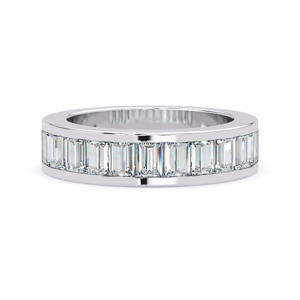 2.35 Ct Baguette Lab-Grown Diamond Channel-Set Band Ring - 925 Sterling Silver