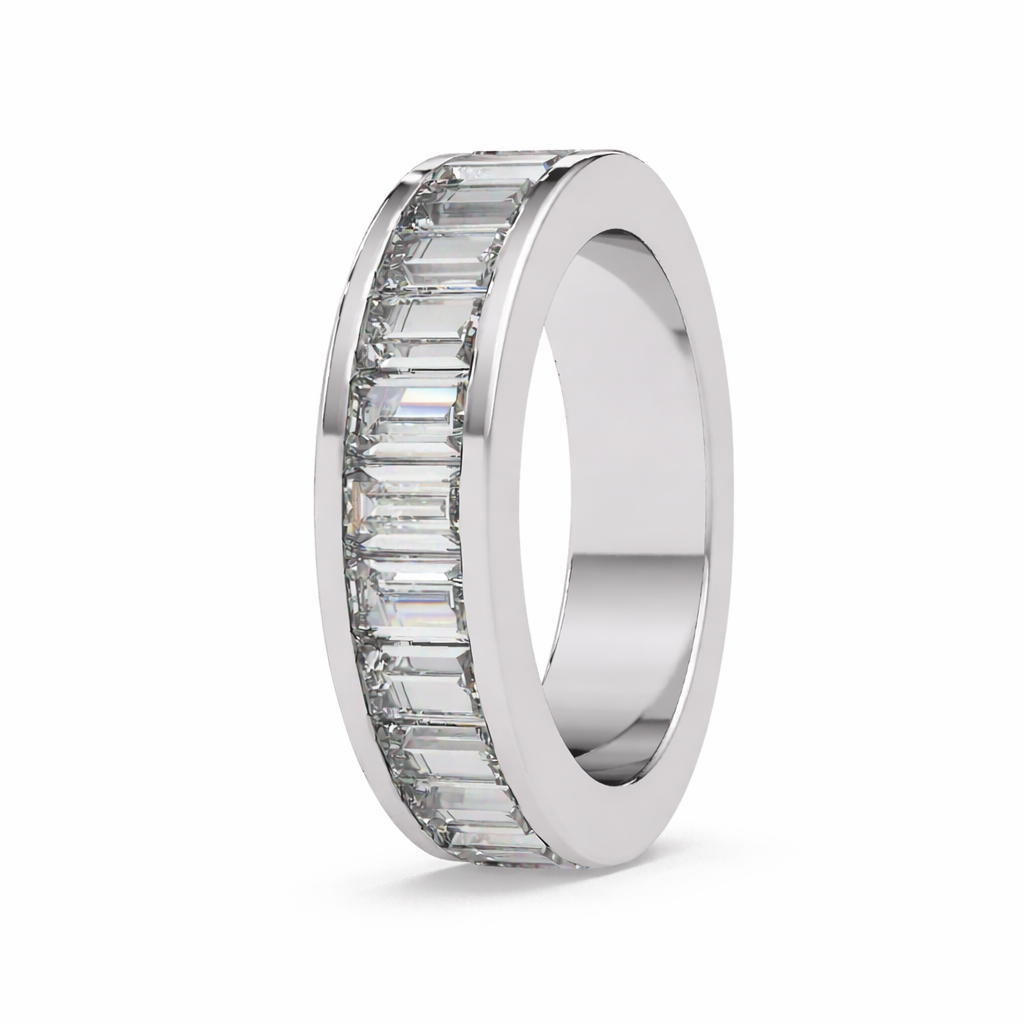 2.35 Ct Baguette Lab-Grown Diamond Channel-Set Band Ring - 925 Sterling Silver