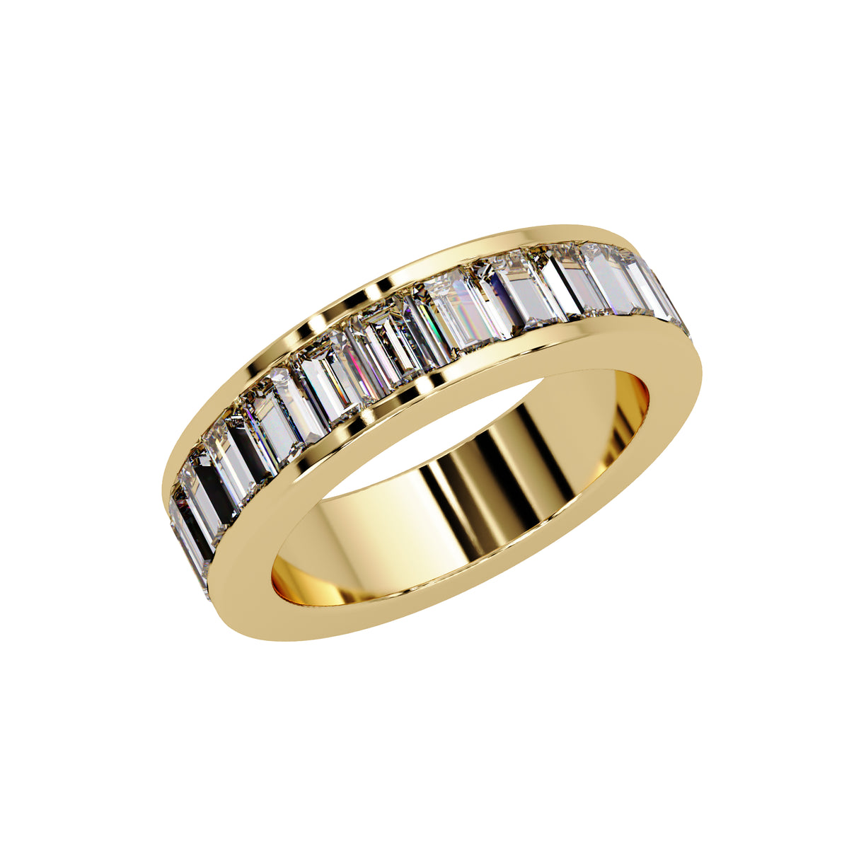 2.35 Ct Baguette Lab-Grown Diamond Channel-Set Band Ring - 925 Sterling Silver