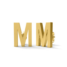 Load image into Gallery viewer, Initial &quot;M&quot; Monogram Stud Earring – Sterling Silver
