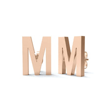 Load image into Gallery viewer, Initial &quot;M&quot; Monogram Stud Earring – Sterling Silver

