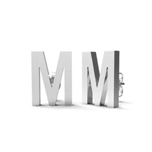 Load image into Gallery viewer, Initial &quot;M&quot; Monogram Stud Earring – Sterling Silver
