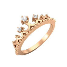 Load image into Gallery viewer, Moissanite Crown Beaded Band Ring – Sterling Silver
