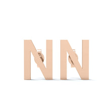 Load image into Gallery viewer, Initial &quot;N&quot; Monogram Stud Earring – Sterling Silver

