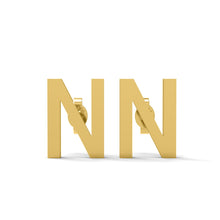 Load image into Gallery viewer, Initial &quot;N&quot; Monogram Stud Earring – Sterling Silver
