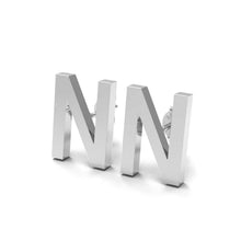 Load image into Gallery viewer, Initial &quot;N&quot; Monogram Stud Earring – Sterling Silver
