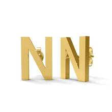 Load image into Gallery viewer, Initial &quot;N&quot; Monogram Stud Earring – Sterling Silver

