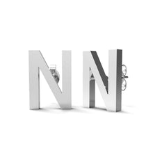 Load image into Gallery viewer, Initial &quot;N&quot; Monogram Stud Earring – Sterling Silver
