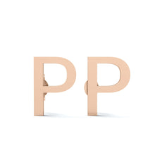 Load image into Gallery viewer, Initial &quot;P&quot; Monogram Stud Earring – Sterling Silver
