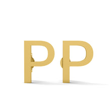Load image into Gallery viewer, Initial &quot;P&quot; Monogram Stud Earring – Sterling Silver

