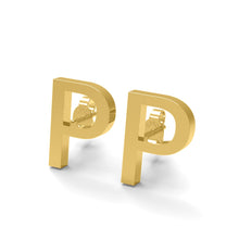 Load image into Gallery viewer, Initial &quot;P&quot; Monogram Stud Earring – Sterling Silver
