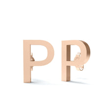 Load image into Gallery viewer, Initial &quot;P&quot; Monogram Stud Earring – Sterling Silver
