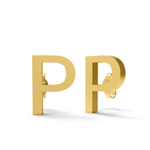 Load image into Gallery viewer, Initial &quot;P&quot; Monogram Stud Earring – Sterling Silver
