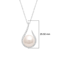 Load image into Gallery viewer, Pearl Flame-Inspired Necklace – Sterling Silver
