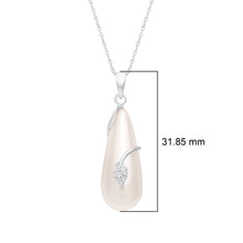 Load image into Gallery viewer, Pearl Teardrop Leaf Accent Necklace – Sterling Silver
