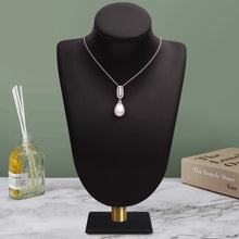 Load image into Gallery viewer, Pearl Drop Elegant Bail Necklace – Sterling Silver
