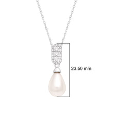 Load image into Gallery viewer, Pearl Drop Elegant Bail Necklace – Sterling Silver
