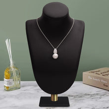 Load image into Gallery viewer, Pearl Geometric Triangle Bail Necklace – Sterling Silver
