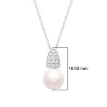 Load image into Gallery viewer, Pearl Geometric Triangle Bail Necklace – Sterling Silver
