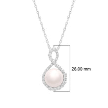 Load image into Gallery viewer, Pearl Infinity Twist Necklace – Sterling Silver
