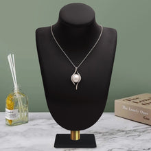 Load image into Gallery viewer, Pearl Modern Wave Necklace – Sterling Silver

