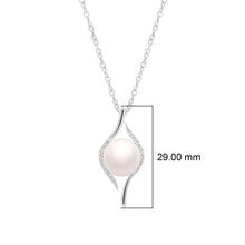 Load image into Gallery viewer, Pearl Modern Wave Necklace – Sterling Silver
