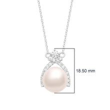 Load image into Gallery viewer, Pearl Classic Ribbon Necklace – Sterling Silver

