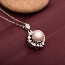Load image into Gallery viewer, Pearl Halo Necklace – Sterling Silver
