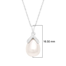 Load image into Gallery viewer, Pearl Tulip Drop Necklace – Sterling Silver
