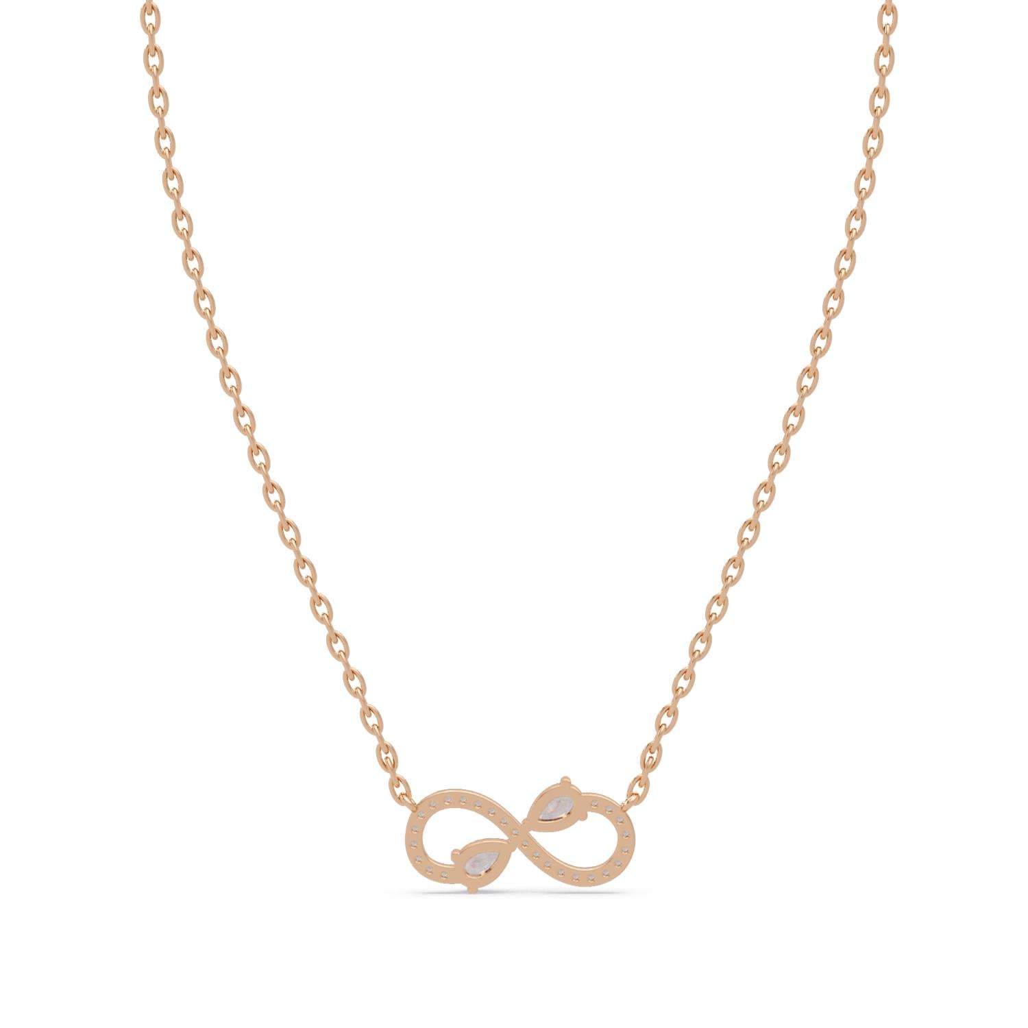 0.67 Ct Lab Grown Diamond Halo Drop Infinity Necklace- Sterling Silver