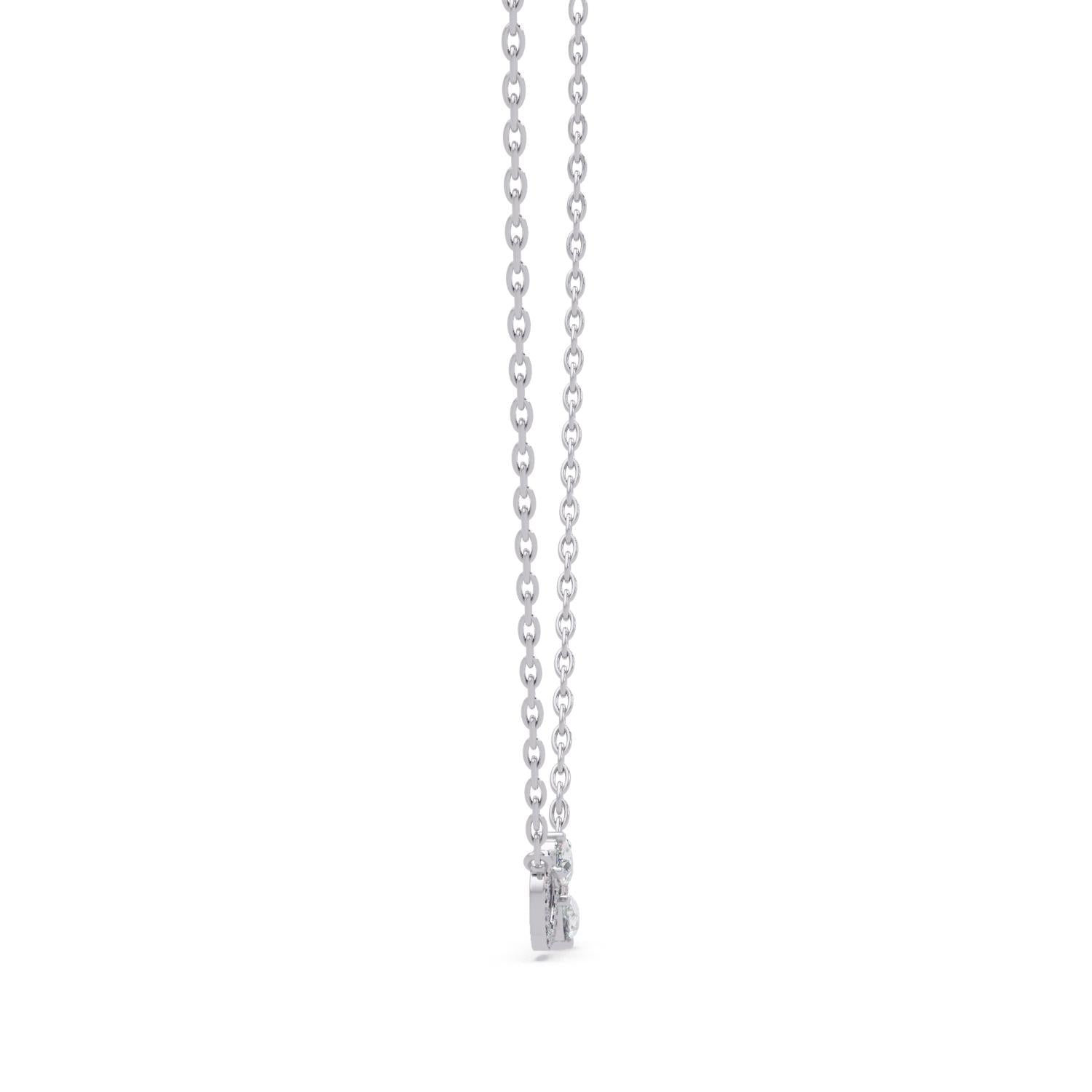 0.67 Ct Lab Grown Diamond Halo Drop Infinity Necklace- Sterling Silver