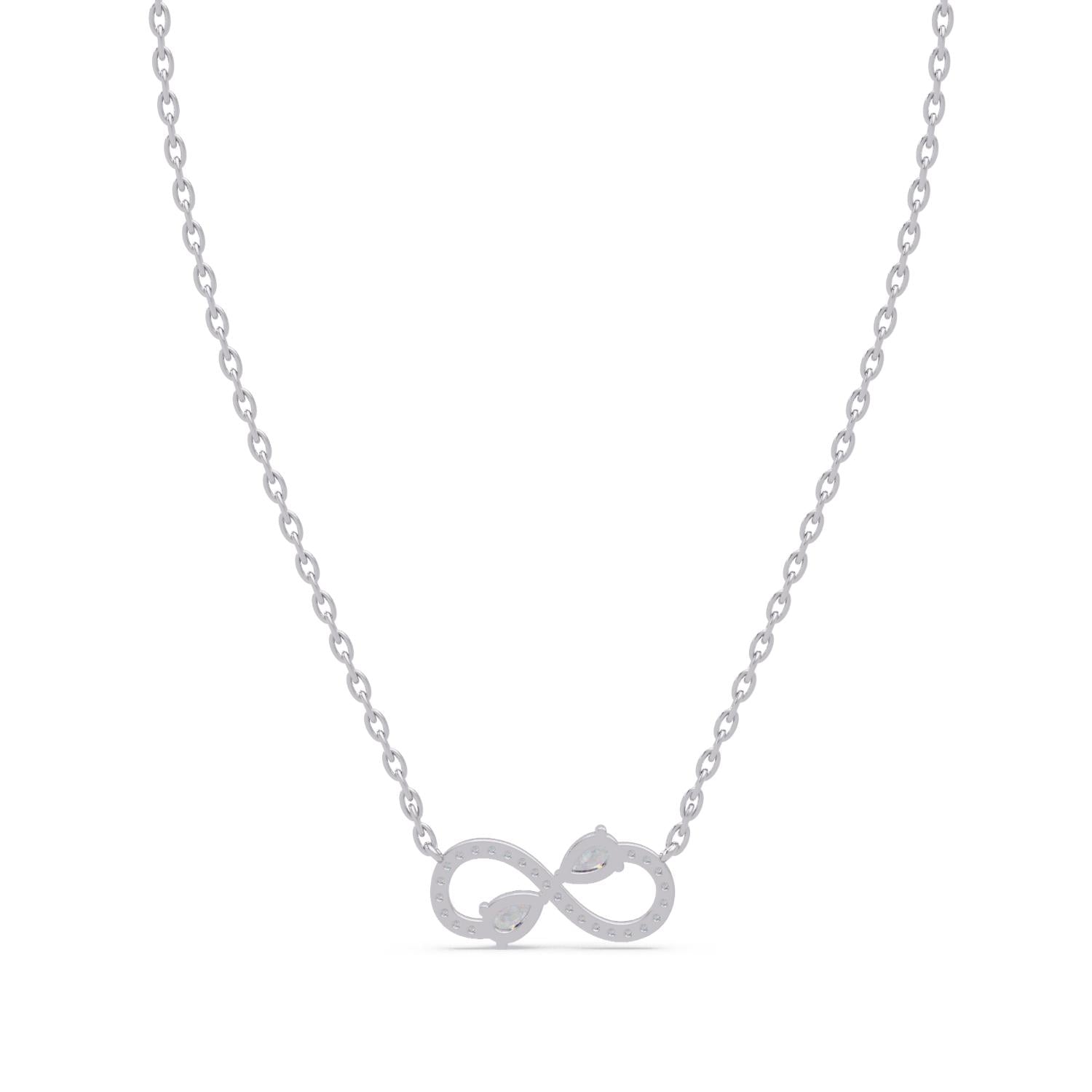 0.67 Ct Lab Grown Diamond Halo Drop Infinity Necklace- Sterling Silver