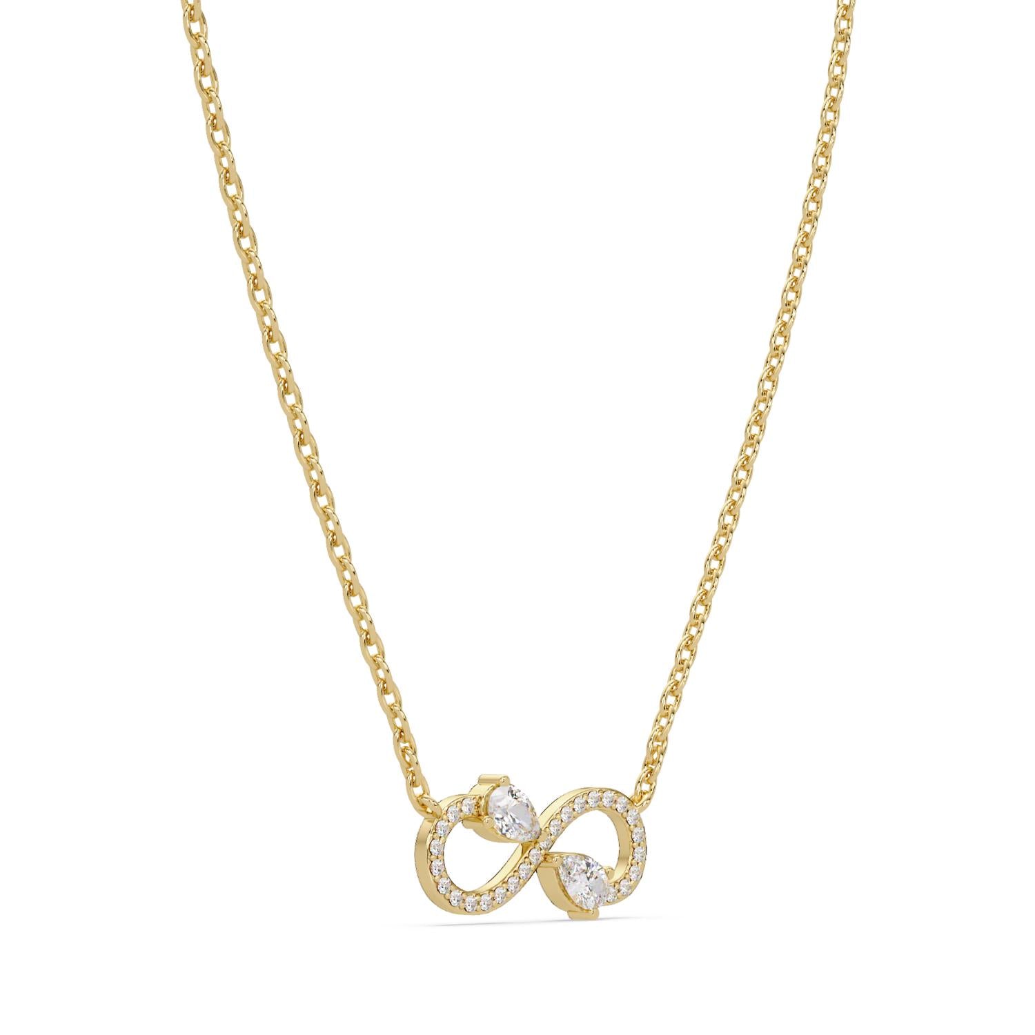 0.67 Ct Lab Grown Diamond Halo Drop Infinity Necklace- Sterling Silver