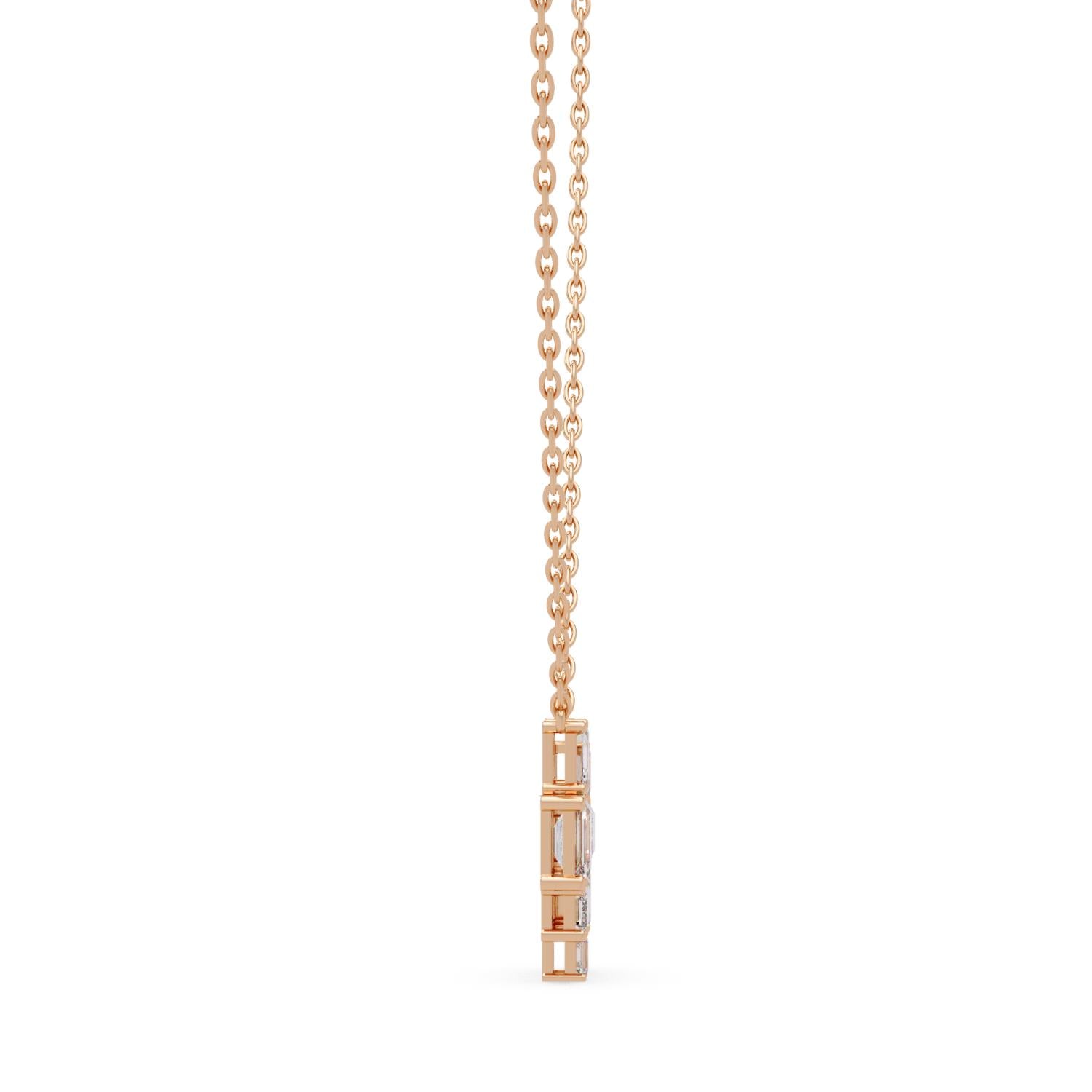 3.59 Ct Lab Grown Diamond Cluster Necklace- Sterling Silver