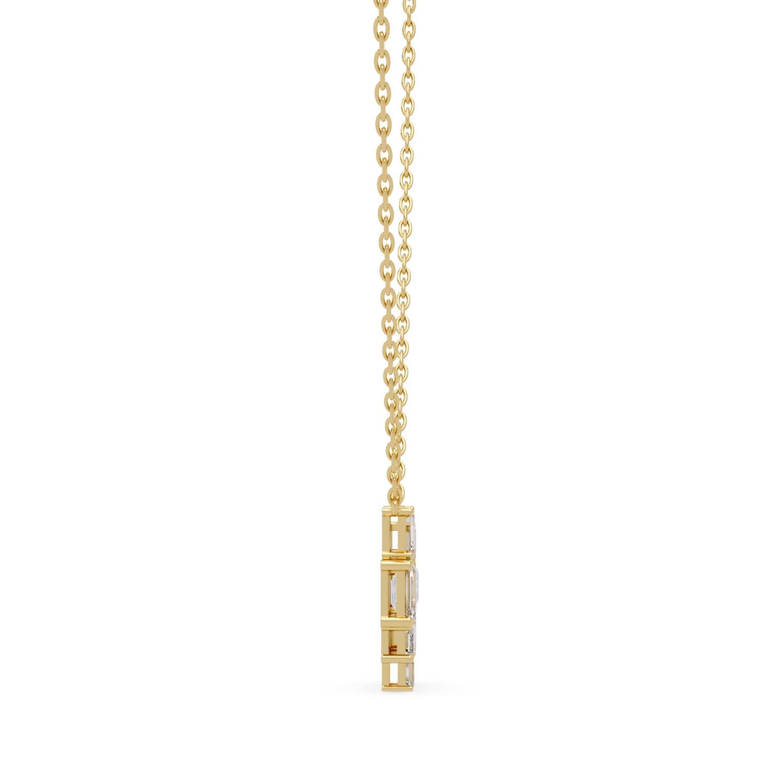 3.59 Ct Lab Grown Diamond Cluster Necklace- Sterling Silver