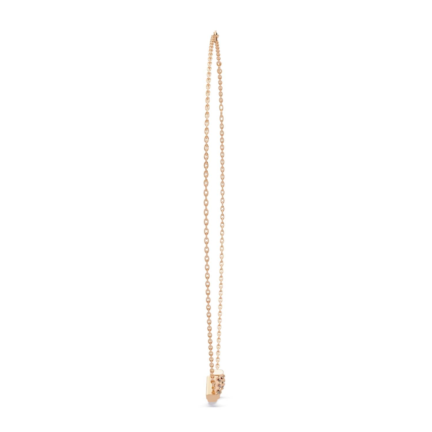 0.47 Ct Lab Grown Diamond Minimalist Smile Bar Necklace- Sterling Silver