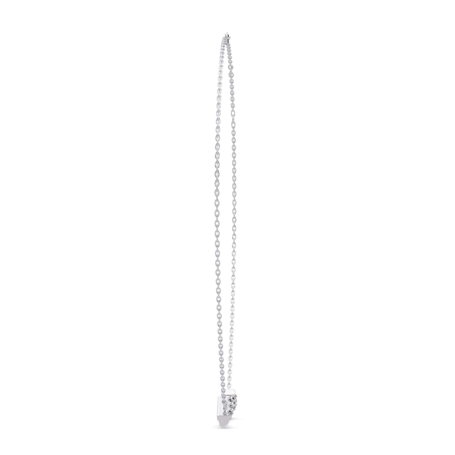 0.47 Ct Lab Grown Diamond Minimalist Smile Bar Necklace- Sterling Silver